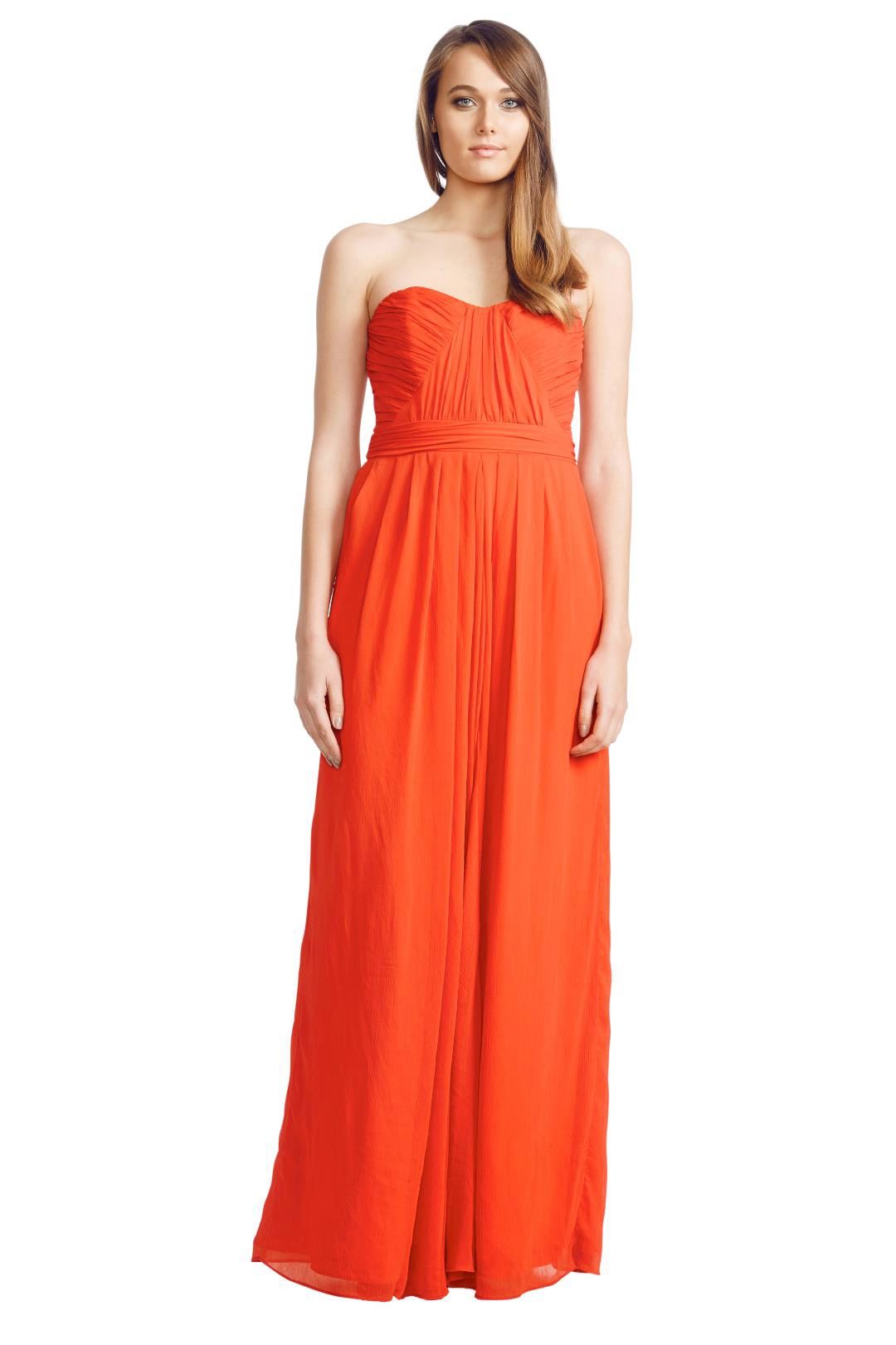 Badgley Mischka - Sweetheart Bodic Gown - Orange Red - Front