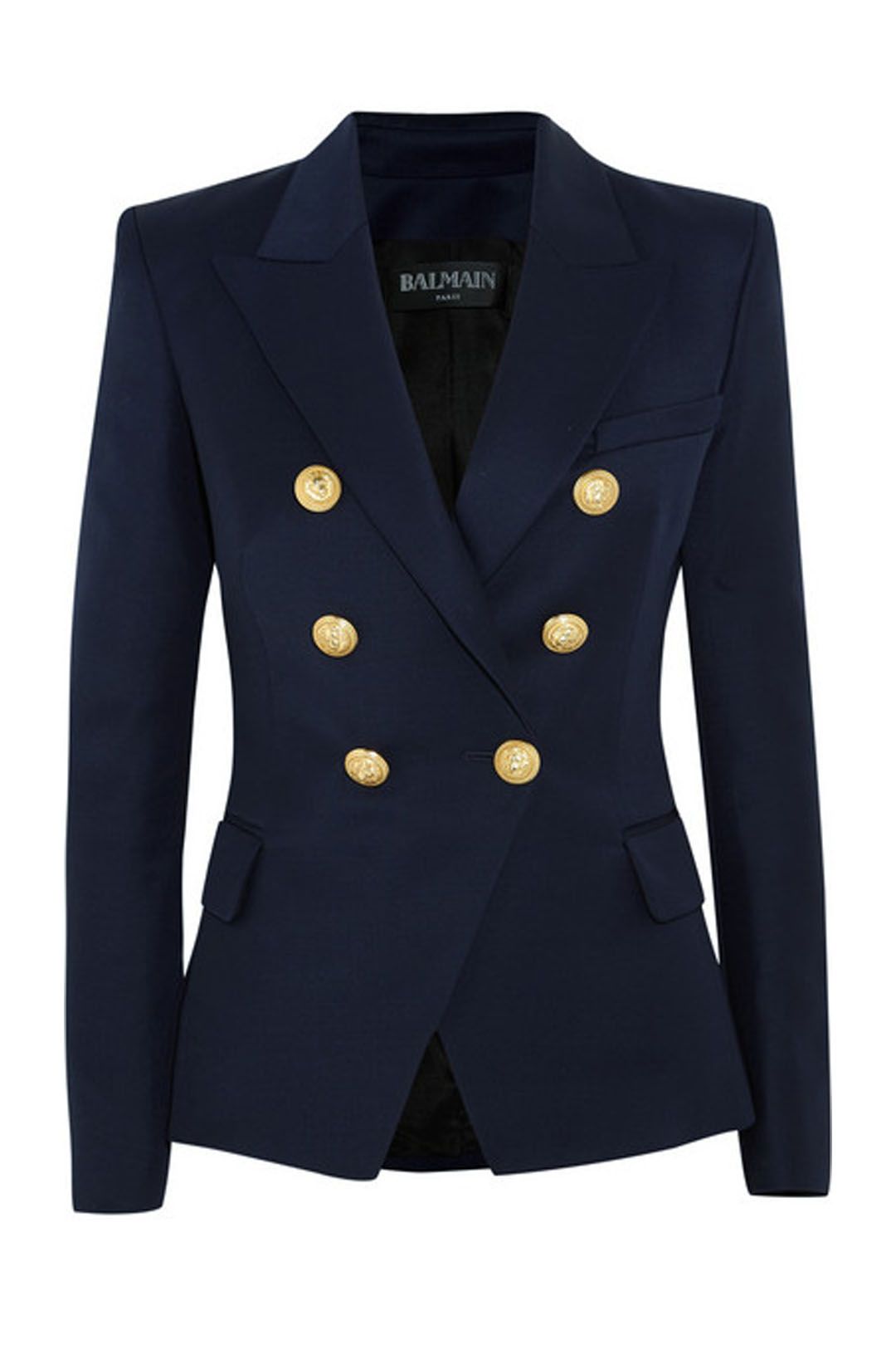 Balmain - Double-Breasted Wool-Twill Blazer - Front