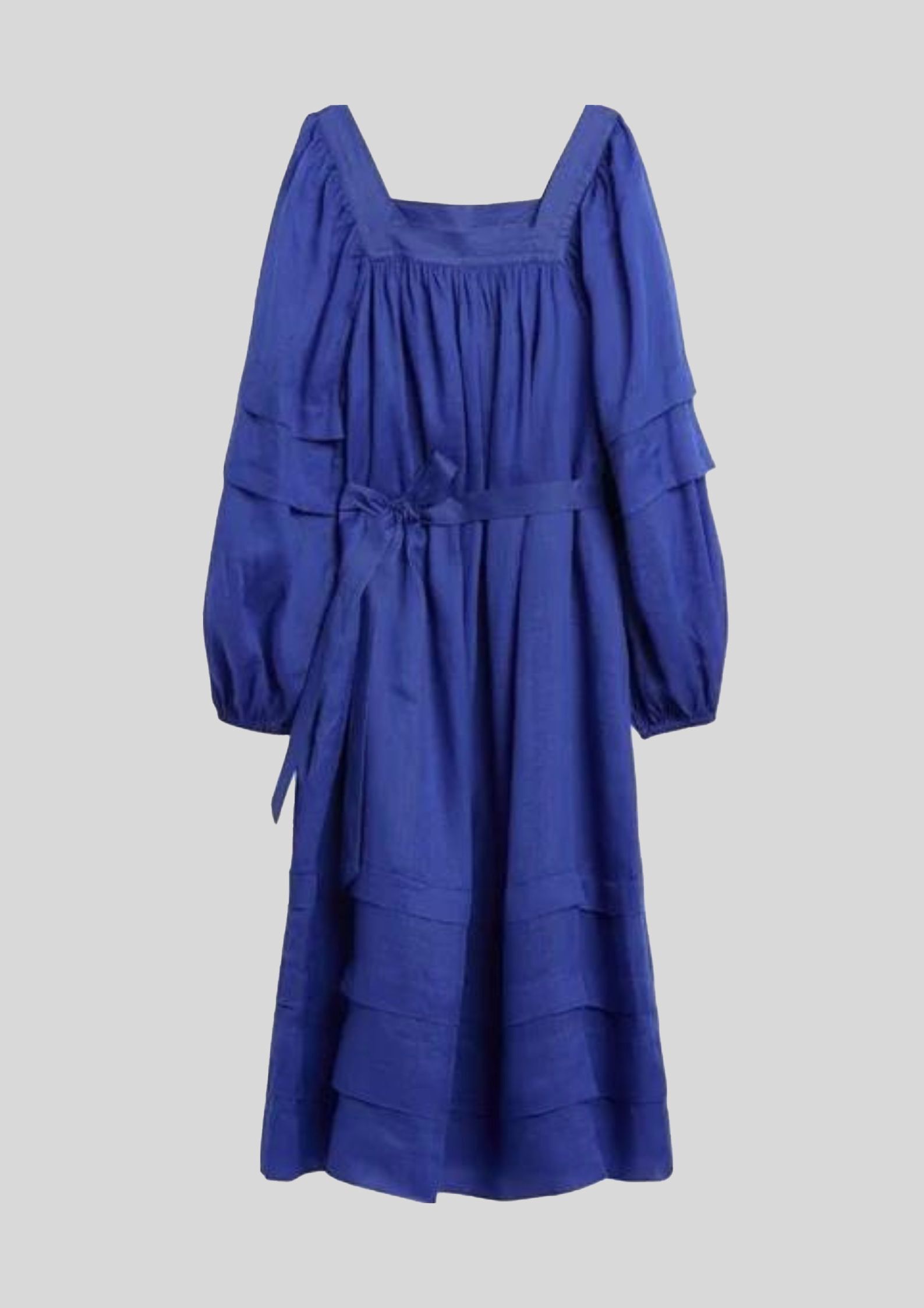 Banana Republic - Ramie Long Sleeve Tie Waist Midi