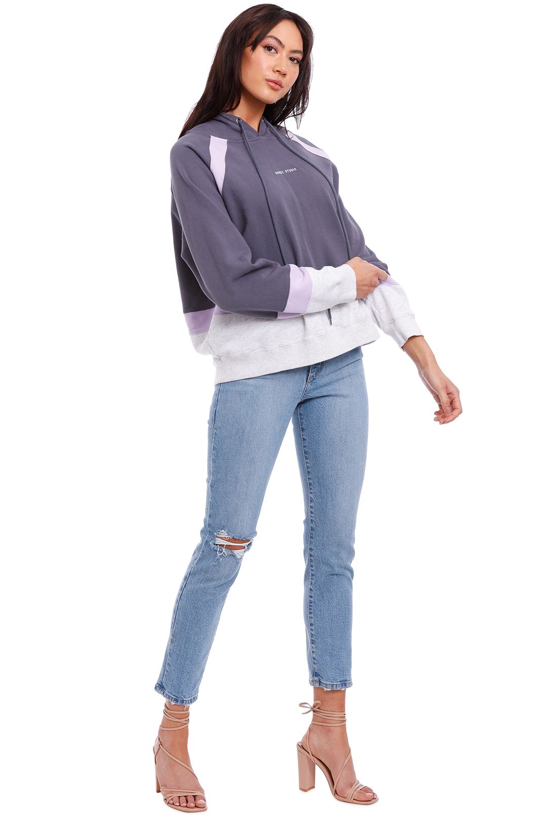 Bande Studio Holly Colour Block Hoodie Purple