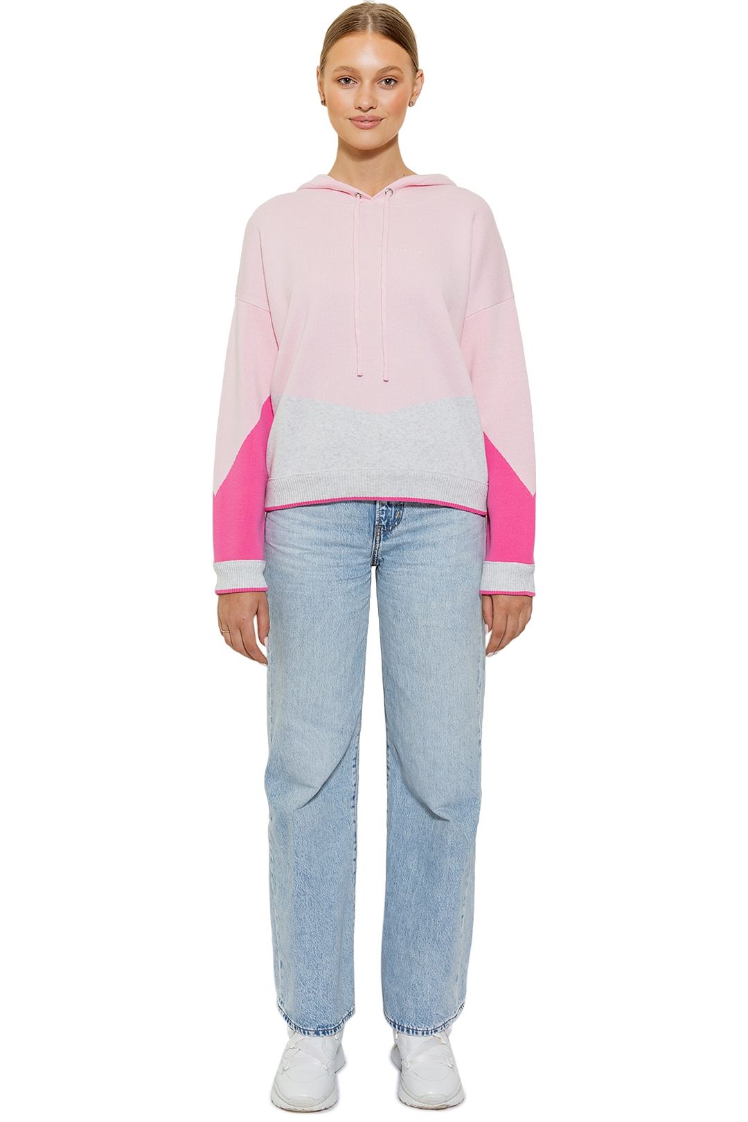 Bande Studio Holly Logo Knit Hoodie Pink