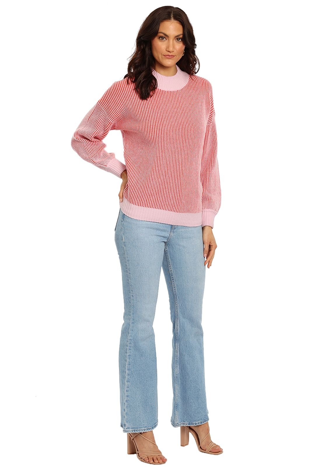 Bande Studio Isabelle Slouch Knit Pink Long Sleeves