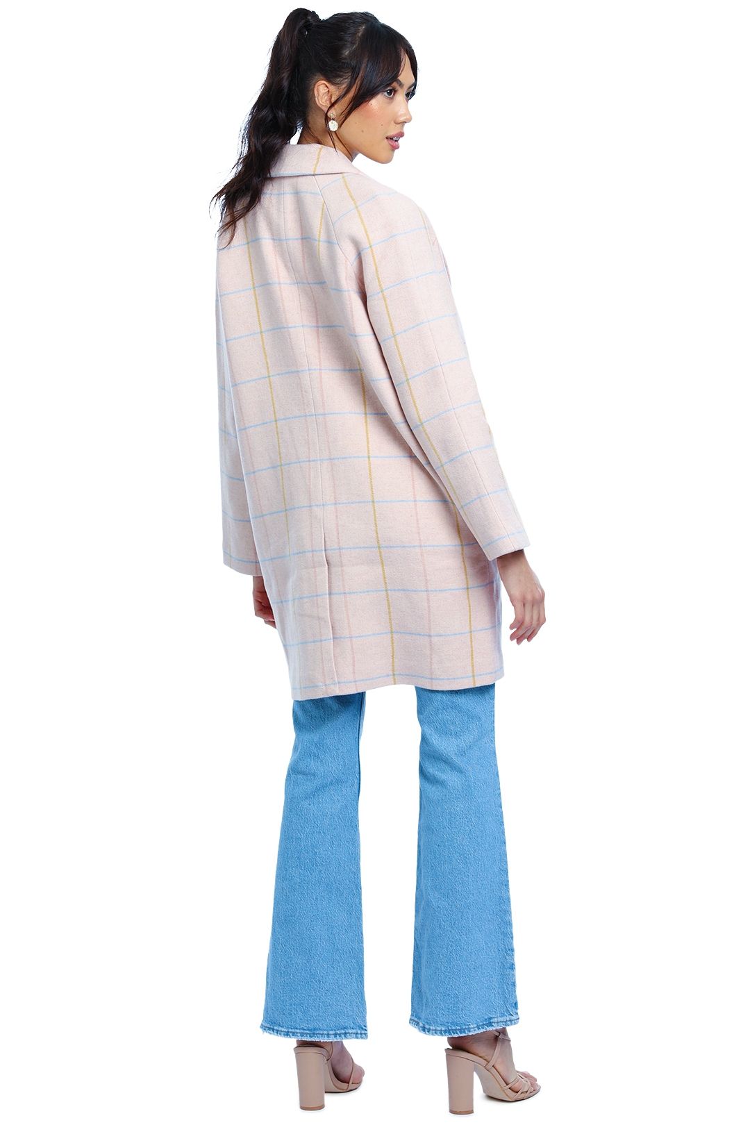 Bande Studio Polly Check Coat - English Rose Beige
