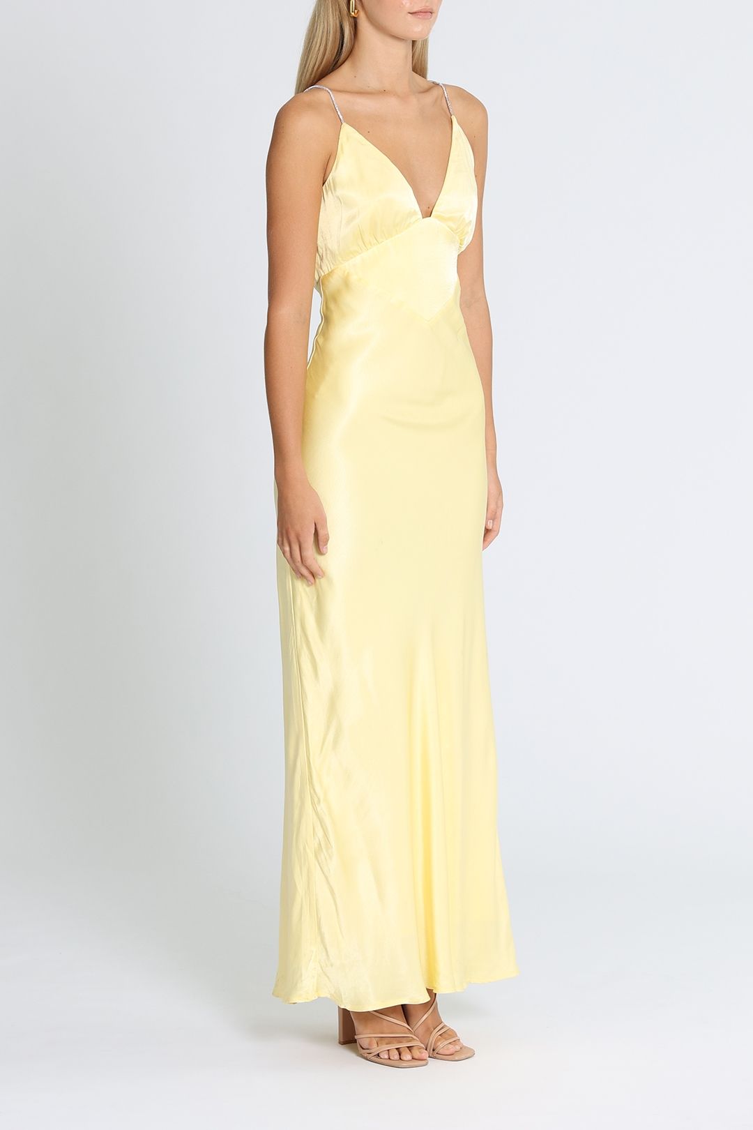 Bardot Capri Diamonte Slip Dress Plunge