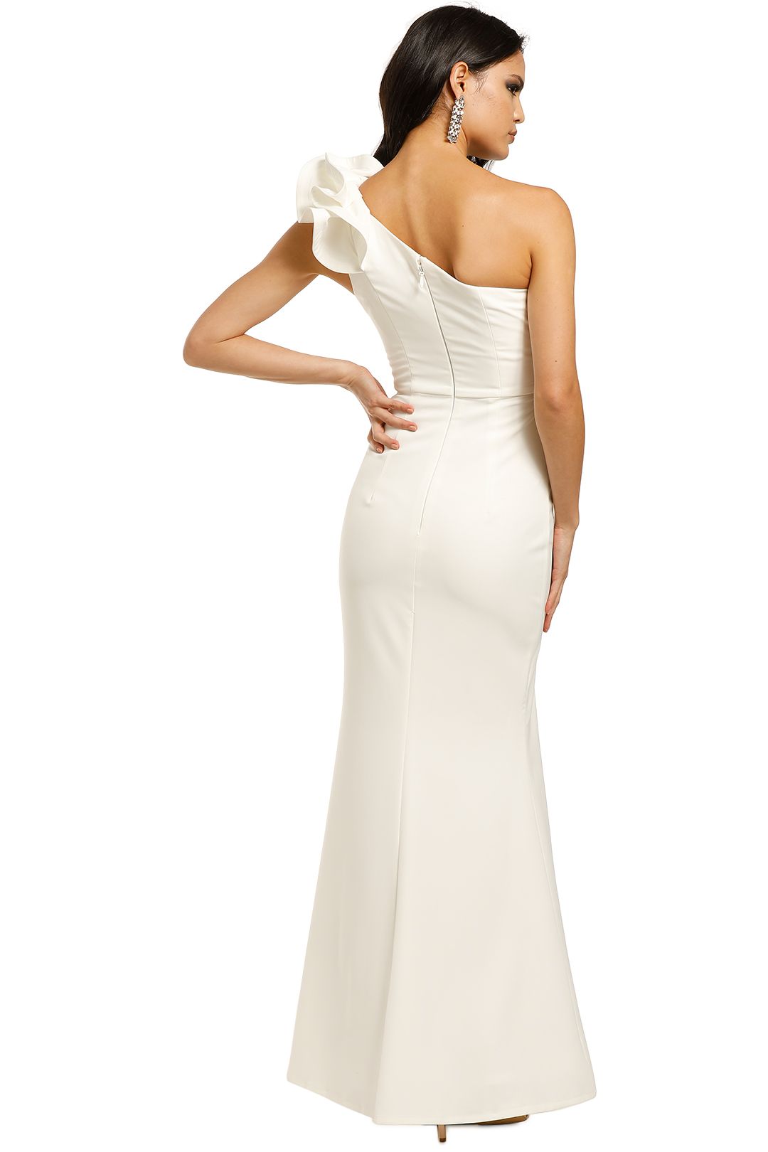 Bariano-Sue-Frill-Gown-White-Back