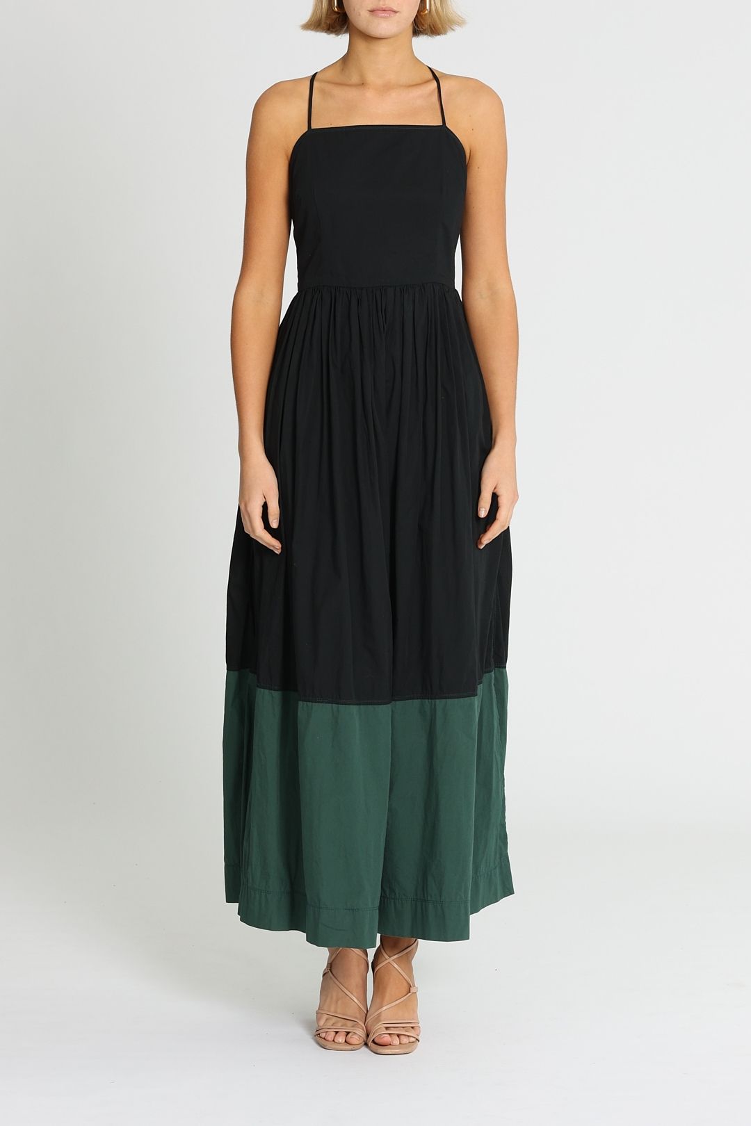 Bassike Knotted Maxi Dress Colour Block