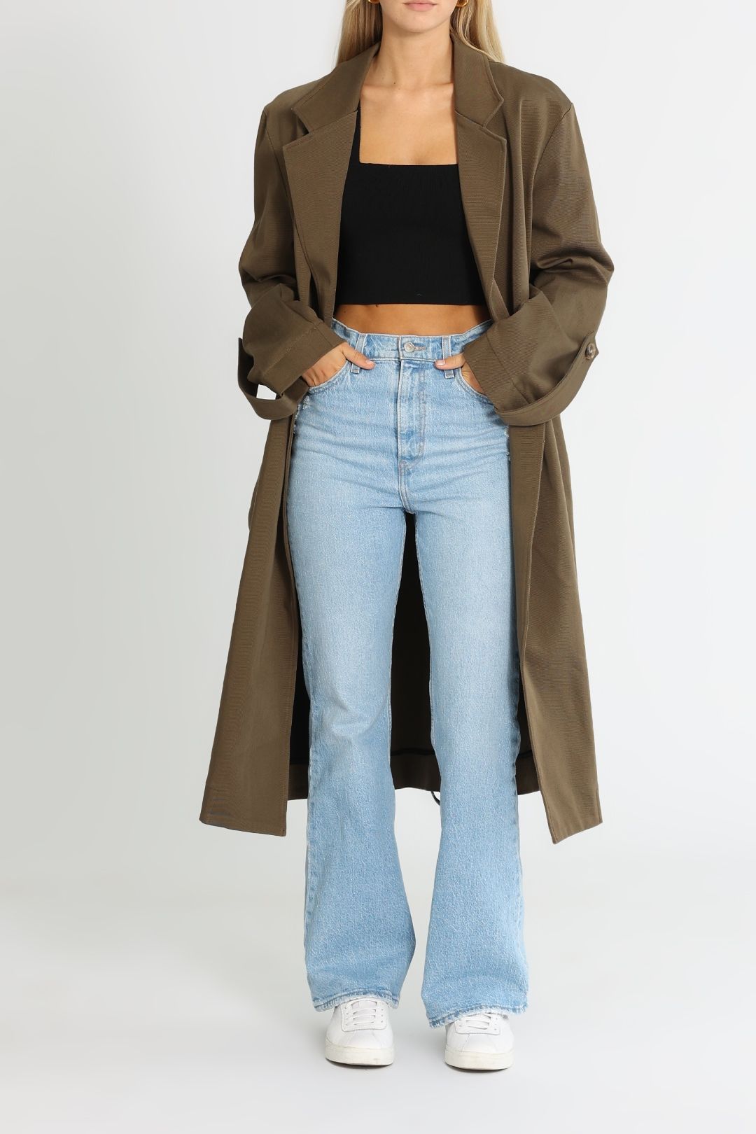 Bassike Mercerised Cotton Twill Trench Khaki