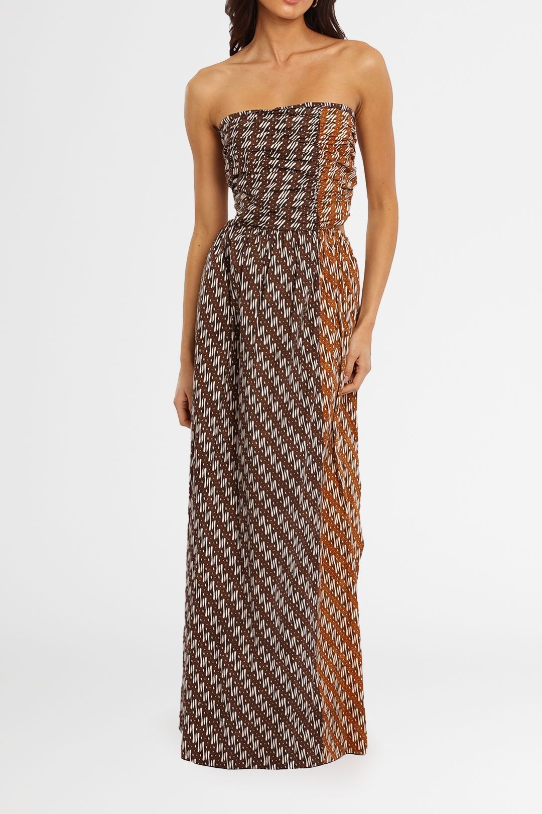 Bassike Strapless Printed Maxi abstract