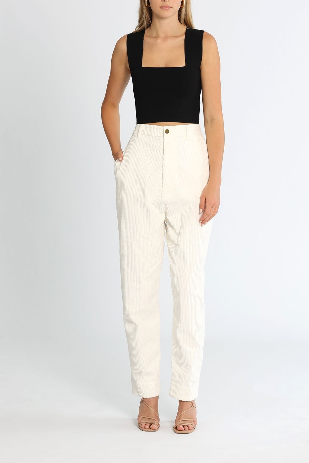 Bassike Wide Cord Pant Natural