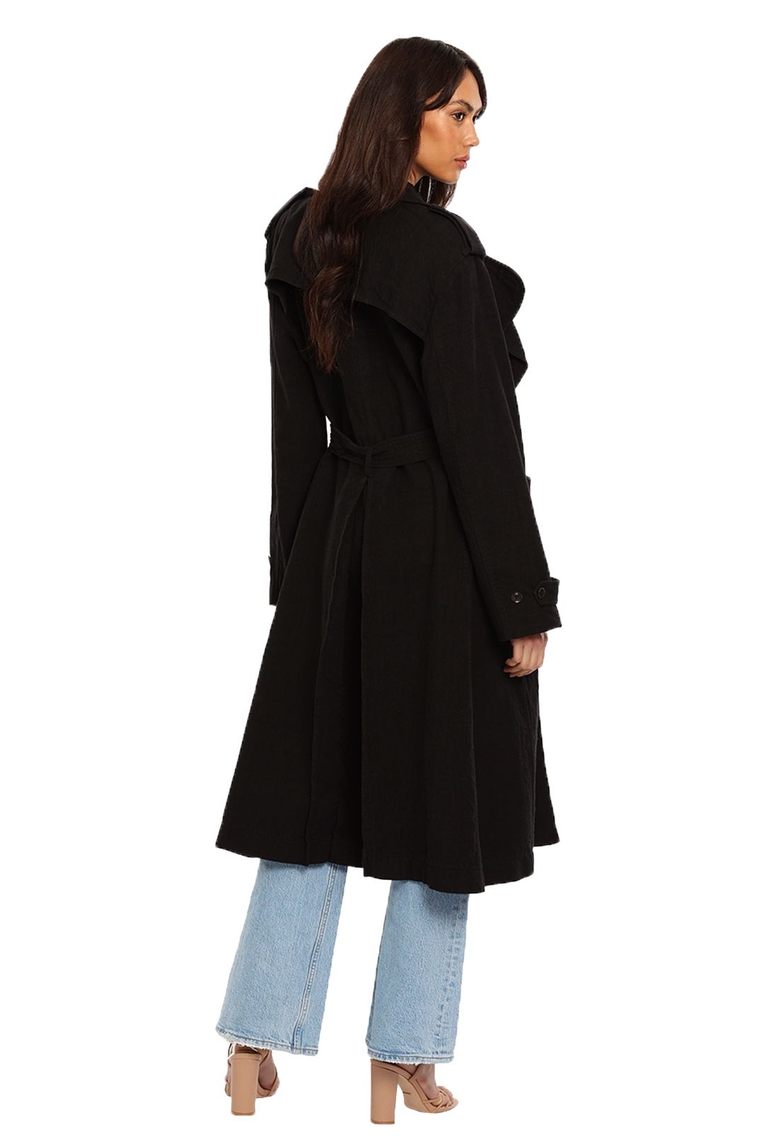 Bassike Wool Linen Relaxed Trench belt