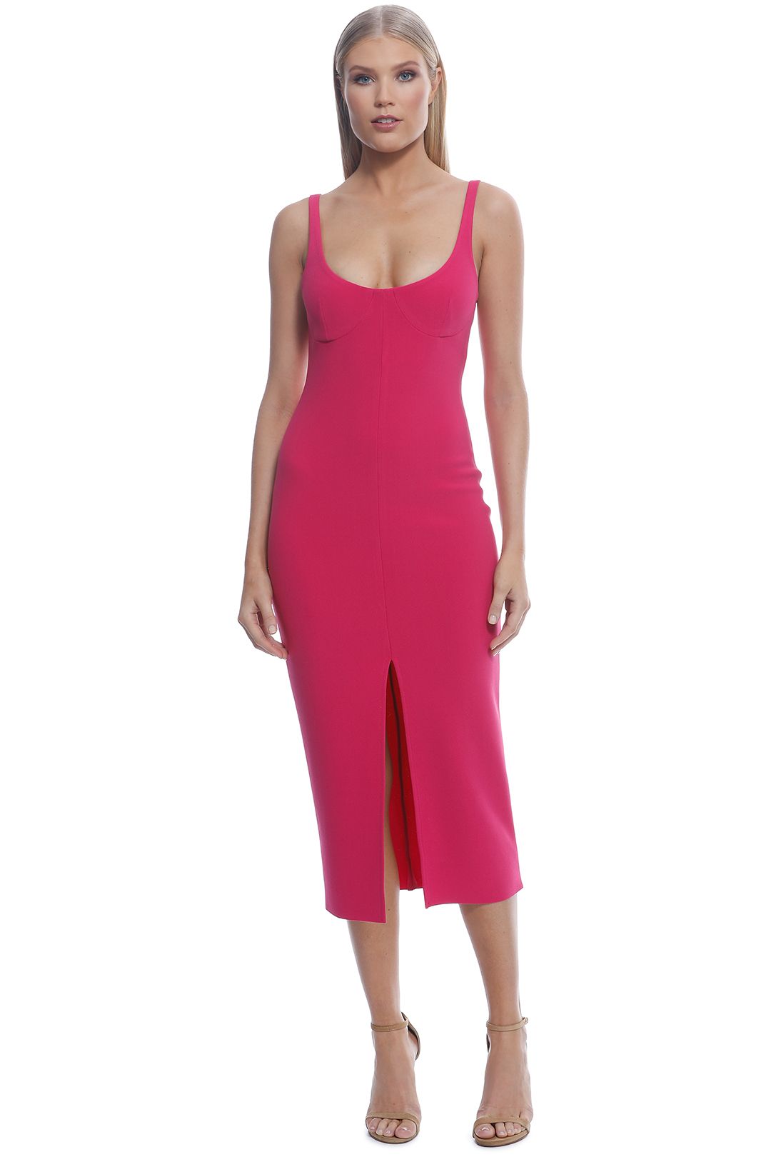 Bec and Bridge - Amelie Cup Midi Dress - Magenta - Front