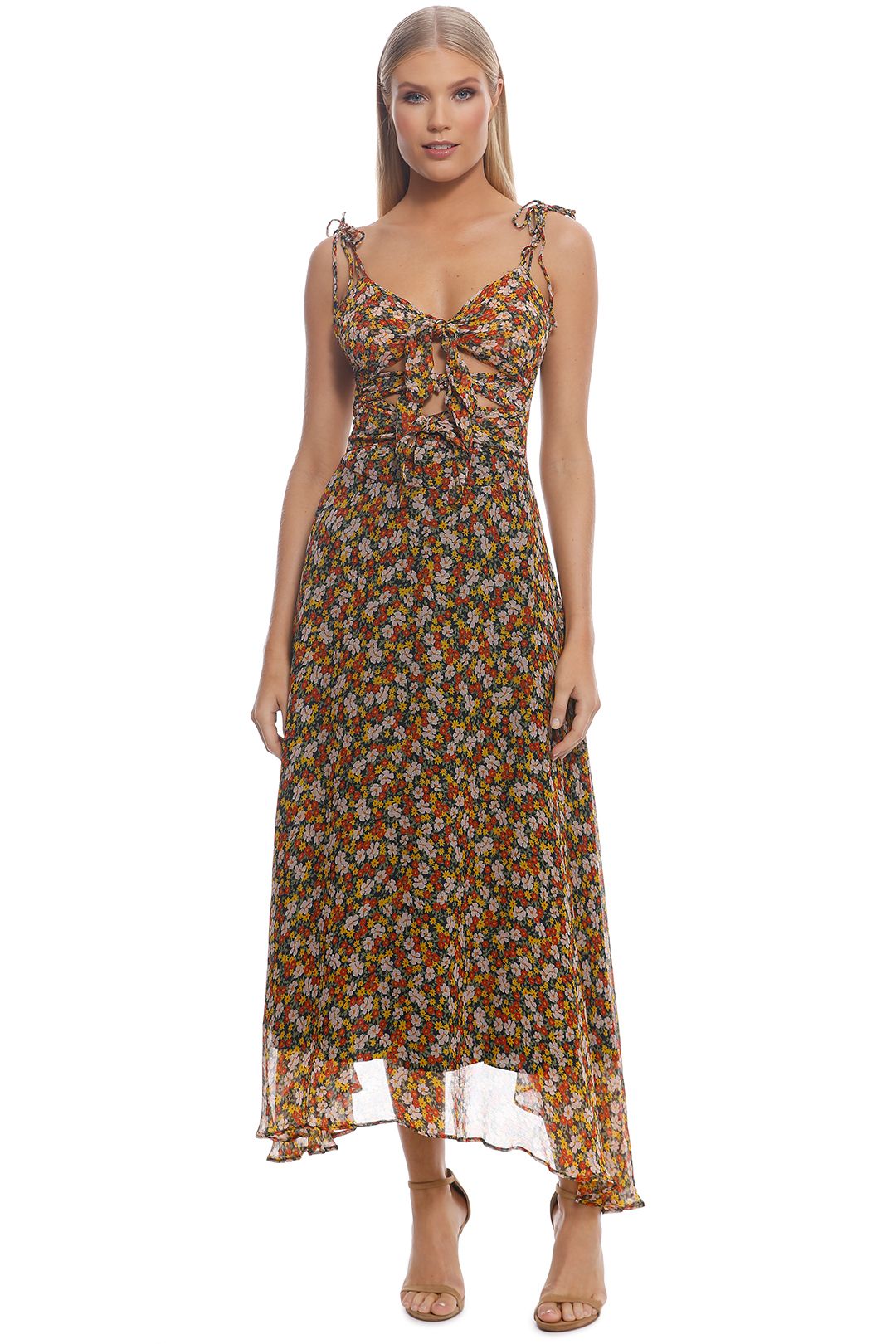 Bec and Bridge - Stevie Tie Dress - Yellow Floral - Front