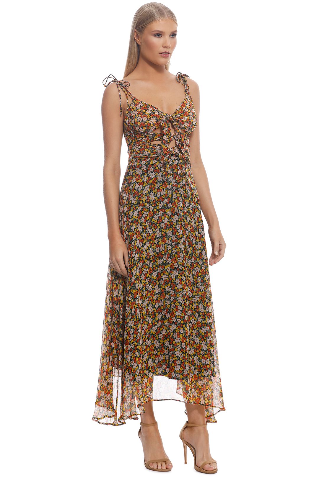 Bec and Bridge - Stevie Tie Dress - Yellow Floral - Side