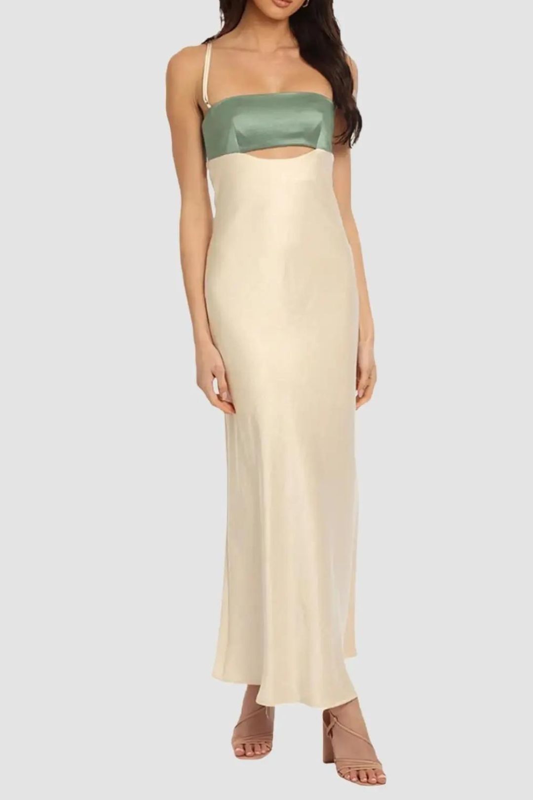 Bec and Bridge Carrie Maxi Dress in Cream and Green