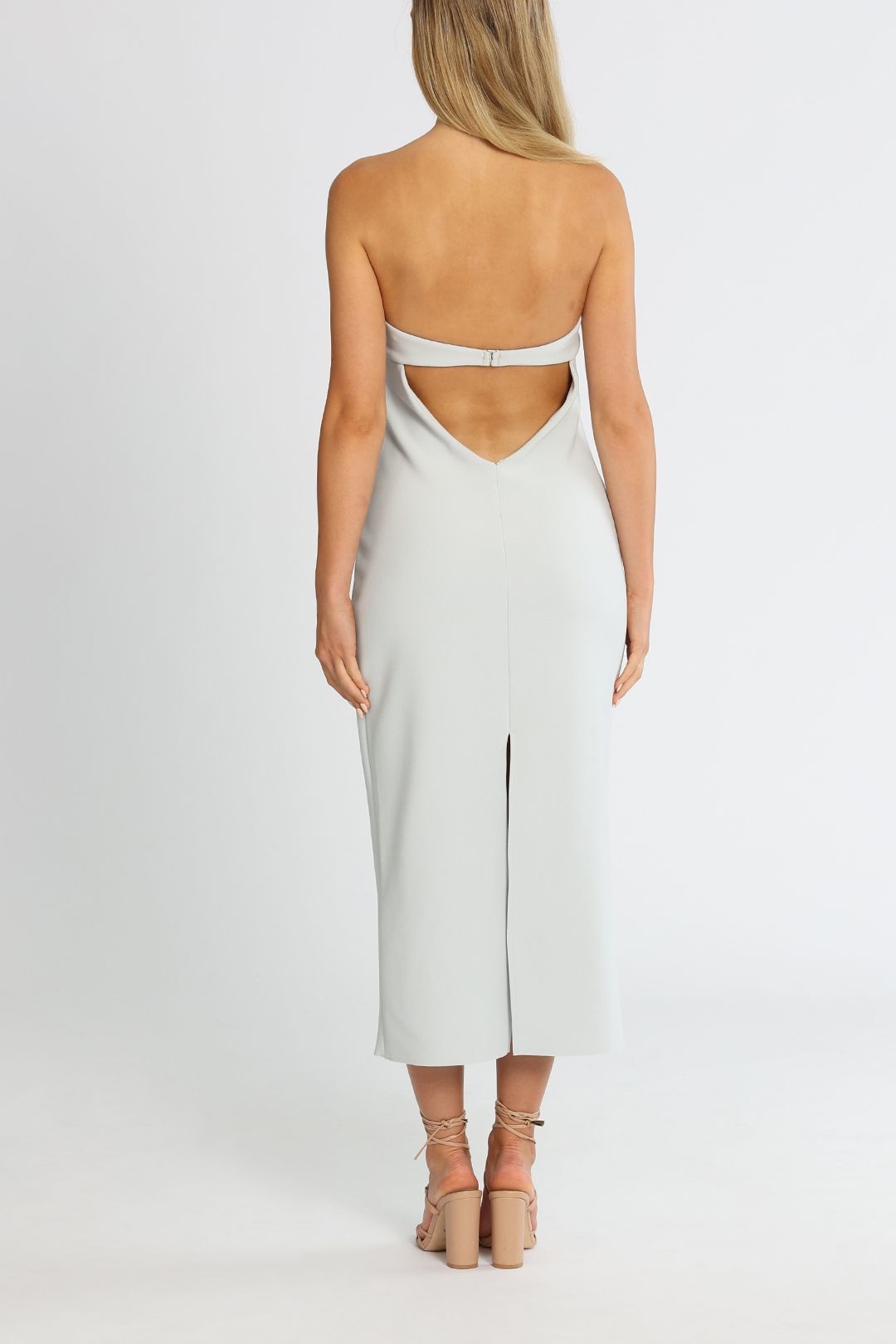 Bec and Bridge Cecily Midi Dress Moon Grey Cutout