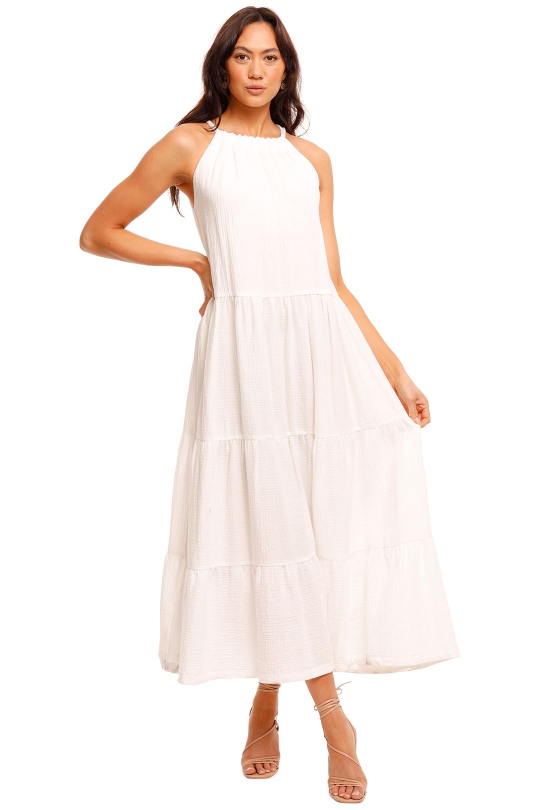Bec and Bridge Haku Cotton Maxi Dress Ivory white