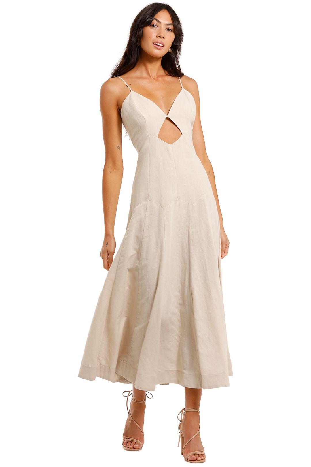 Bec and Bridge Sahara Linen Midi Dress full skirt