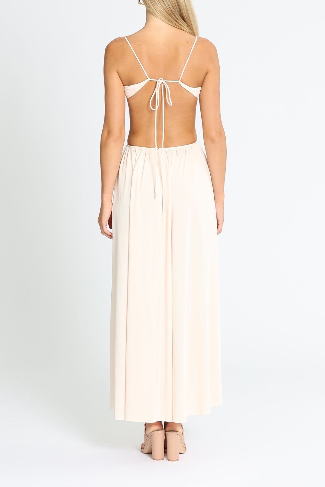 Bec and Bridge Soleil Maxi Dress Cream Backless