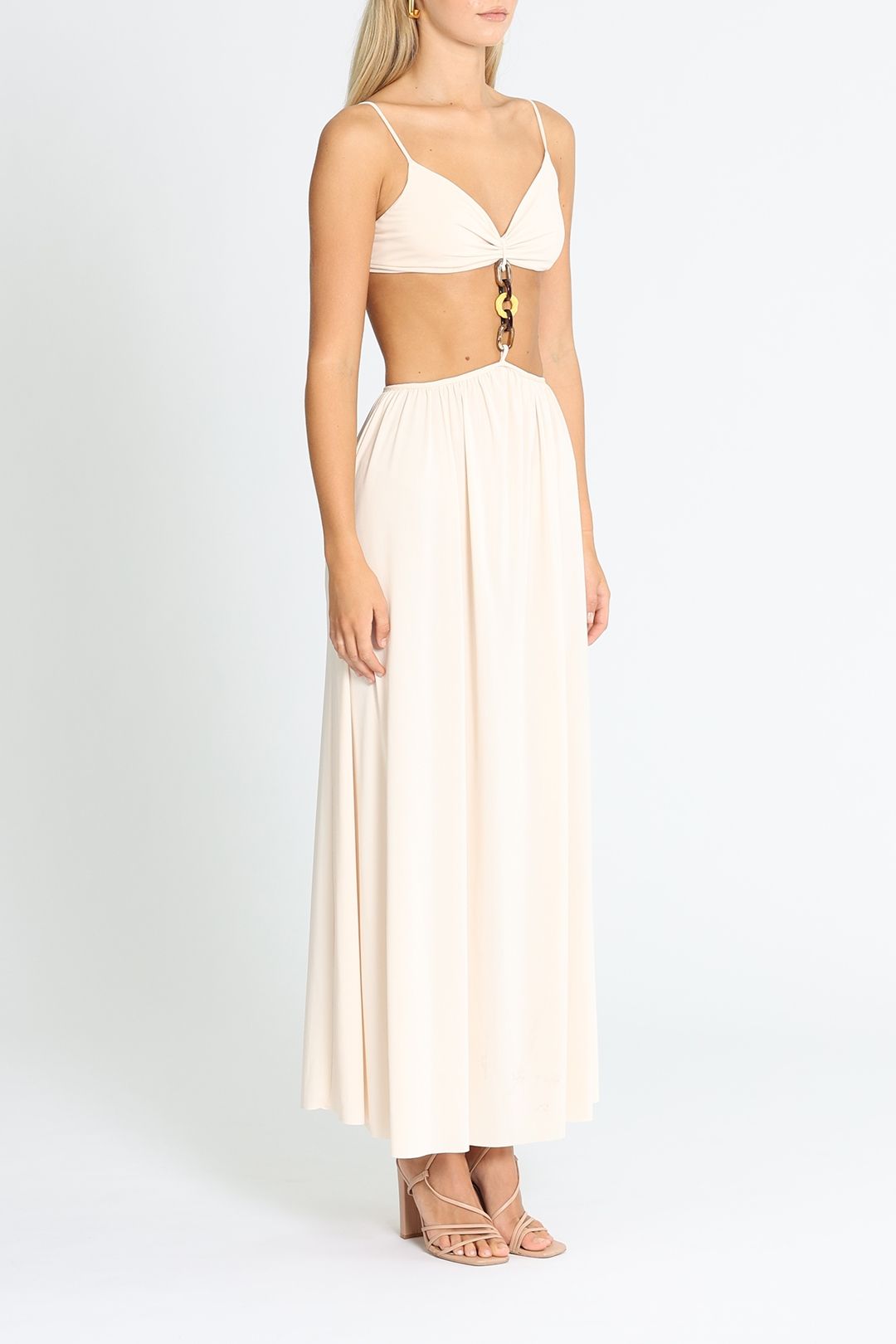 Bec and Bridge Soleil Maxi Dress Cream Cutout