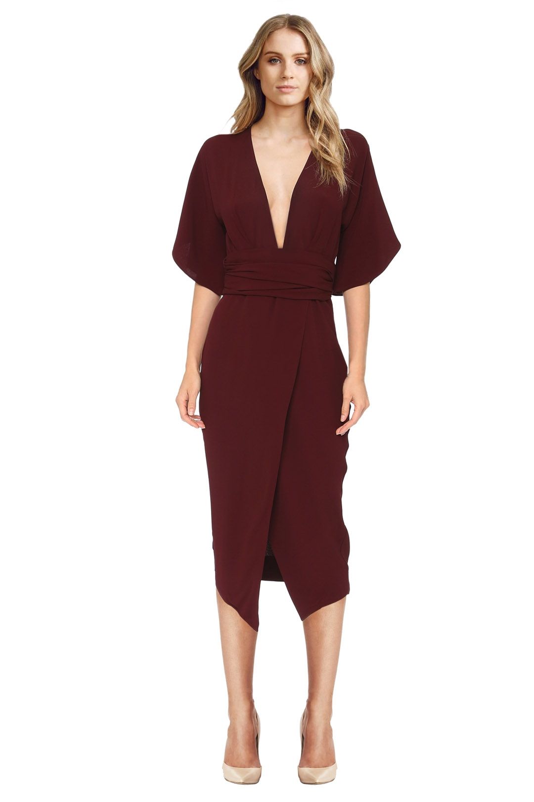 Bec & Bridge - Bisou Bisou Dress - Maroon - Front