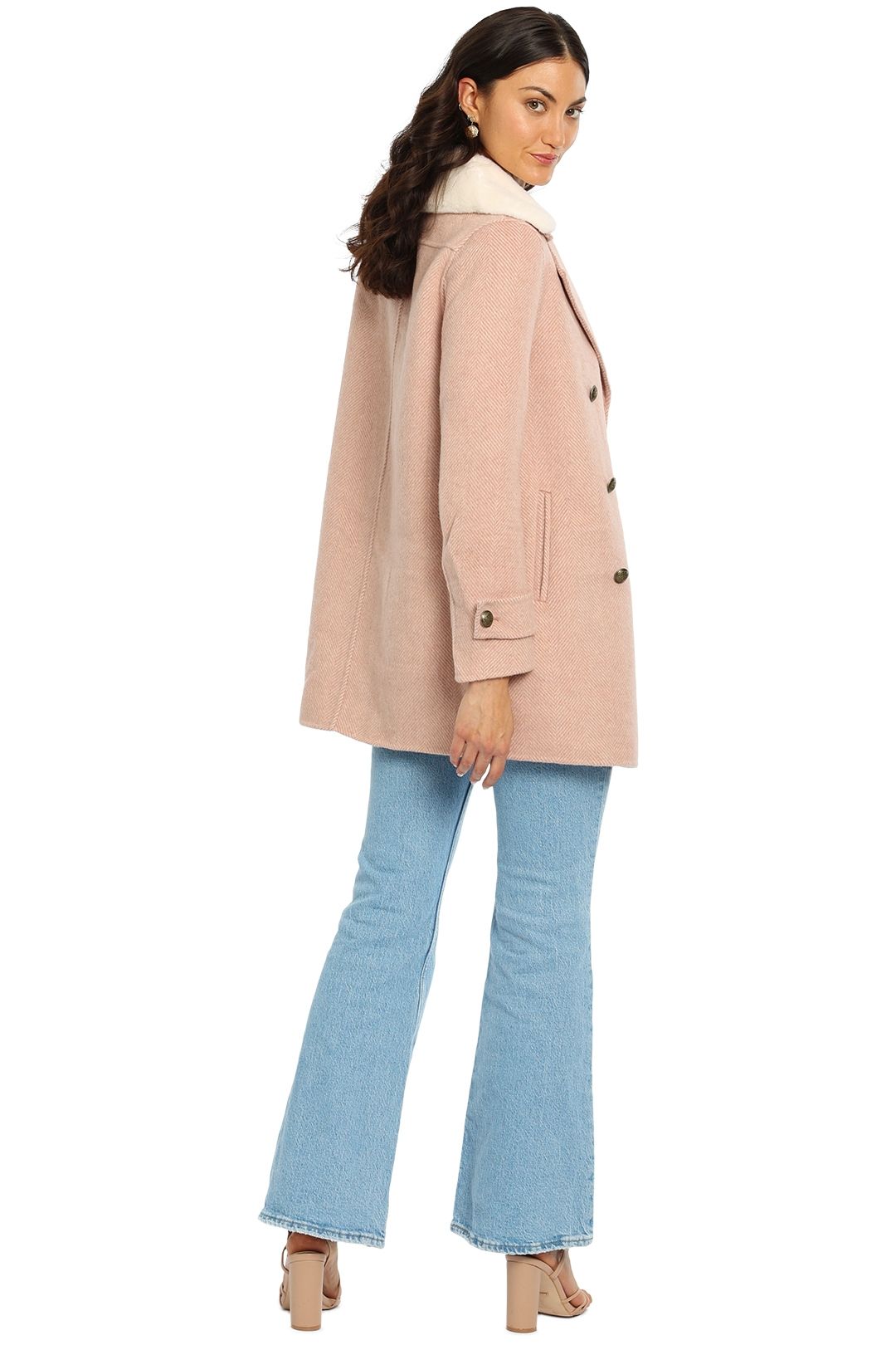 Belle and Bloom Liberty Sherpa Collar Coat Long Sleeve