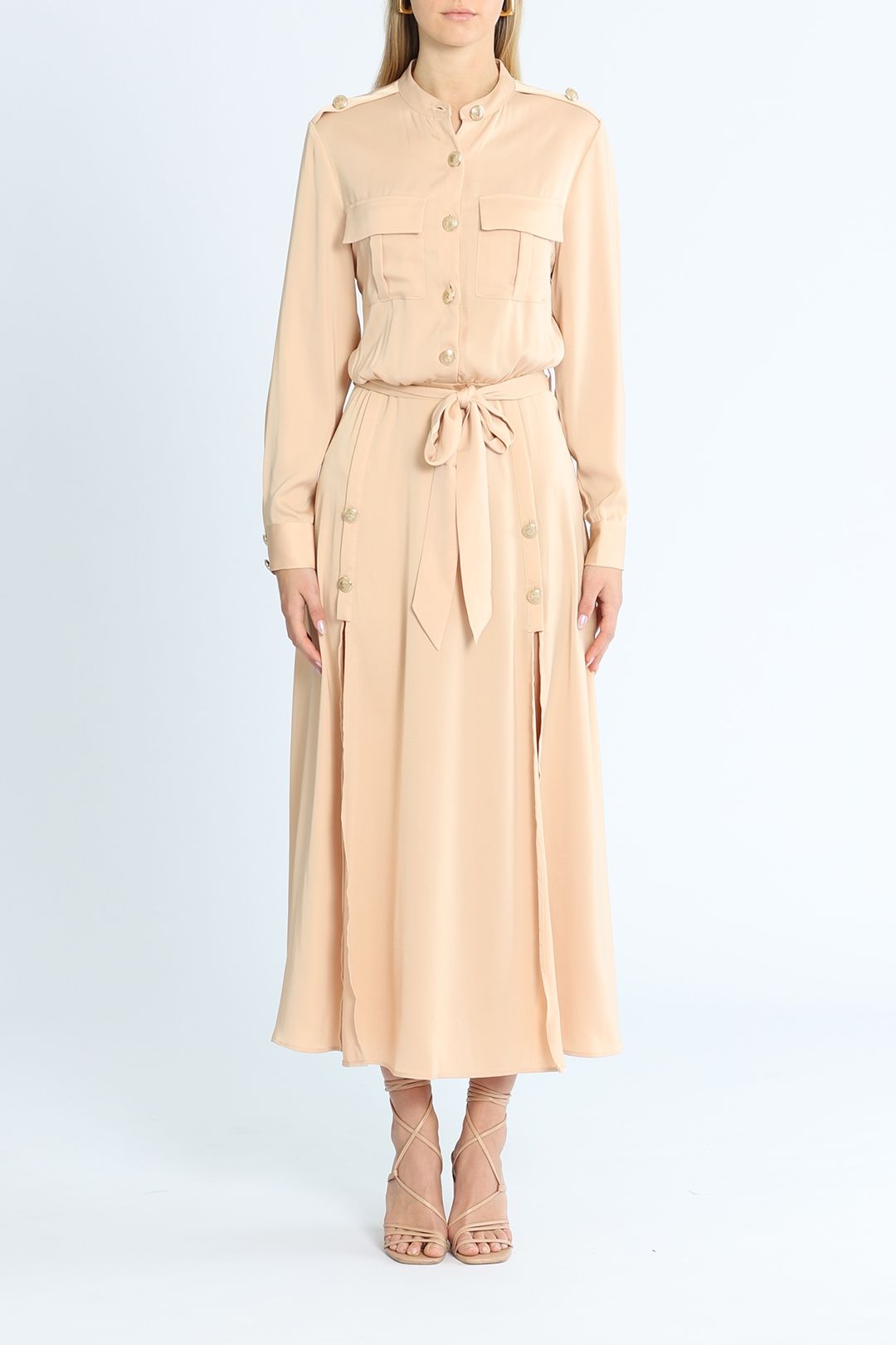Belle and Bloom Lover To Lover Maxi Shirt Dress Nude