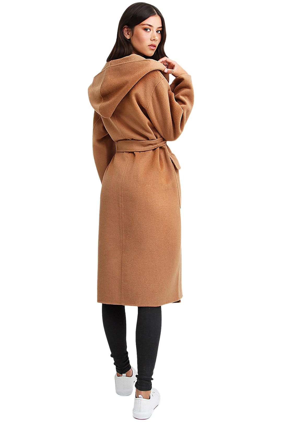 Hire Runaway Coat Dark Camel Belle and Bloom GlamCorner