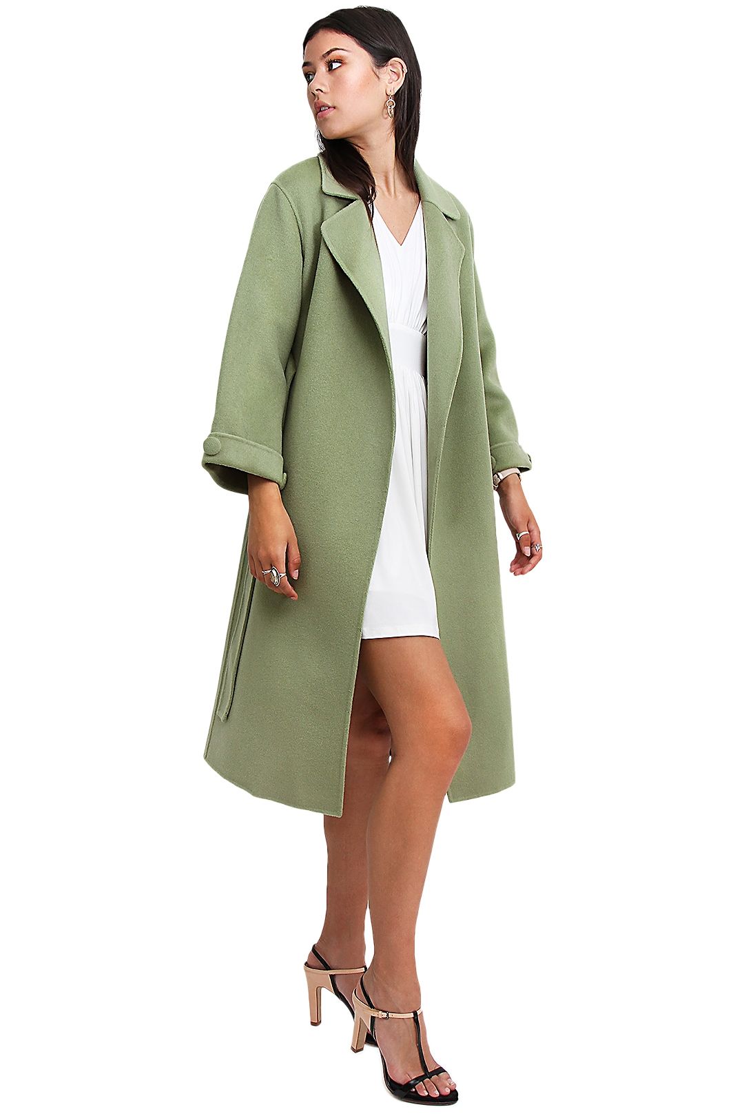 Belle and Bloom Stay Wild Coat Green Midi