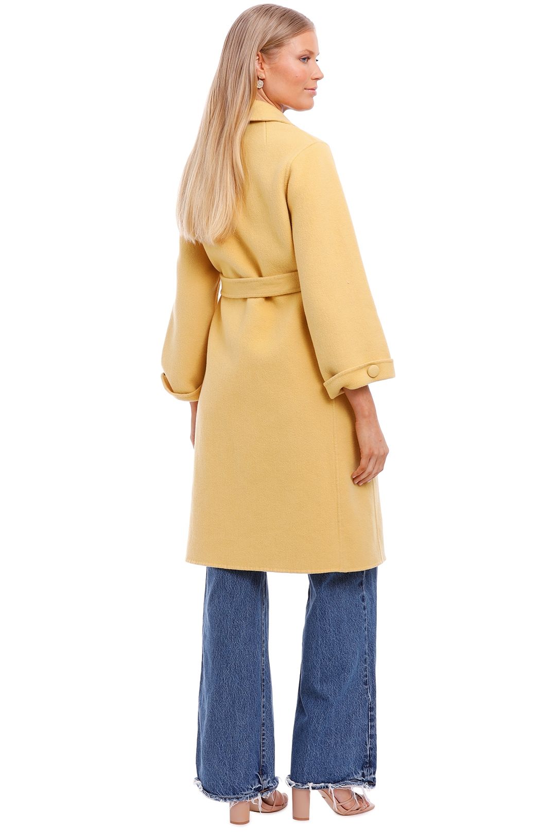 Belle and Bloom Stay Wild Coat Maize Belted