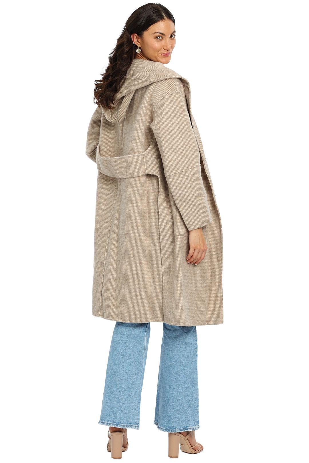Hire Walk This Way Coat in Beige Belle and Bloom GlamCorner