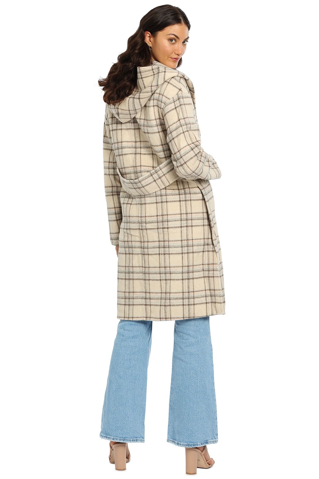Hire Walk This Way Coat in Beige Plaid Belle and Bloom GlamCorner