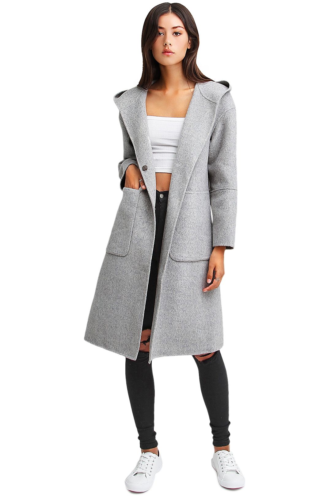 Belle and Bloom Walk This Way Coat Grey