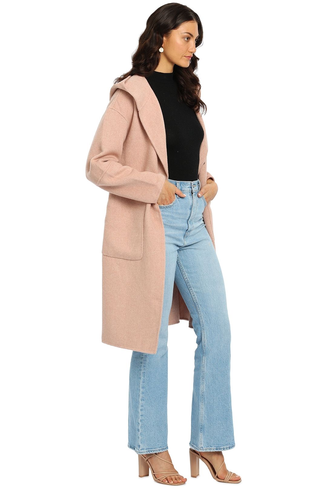 Belle and Bloom Walk This Way Coat Pink Midi