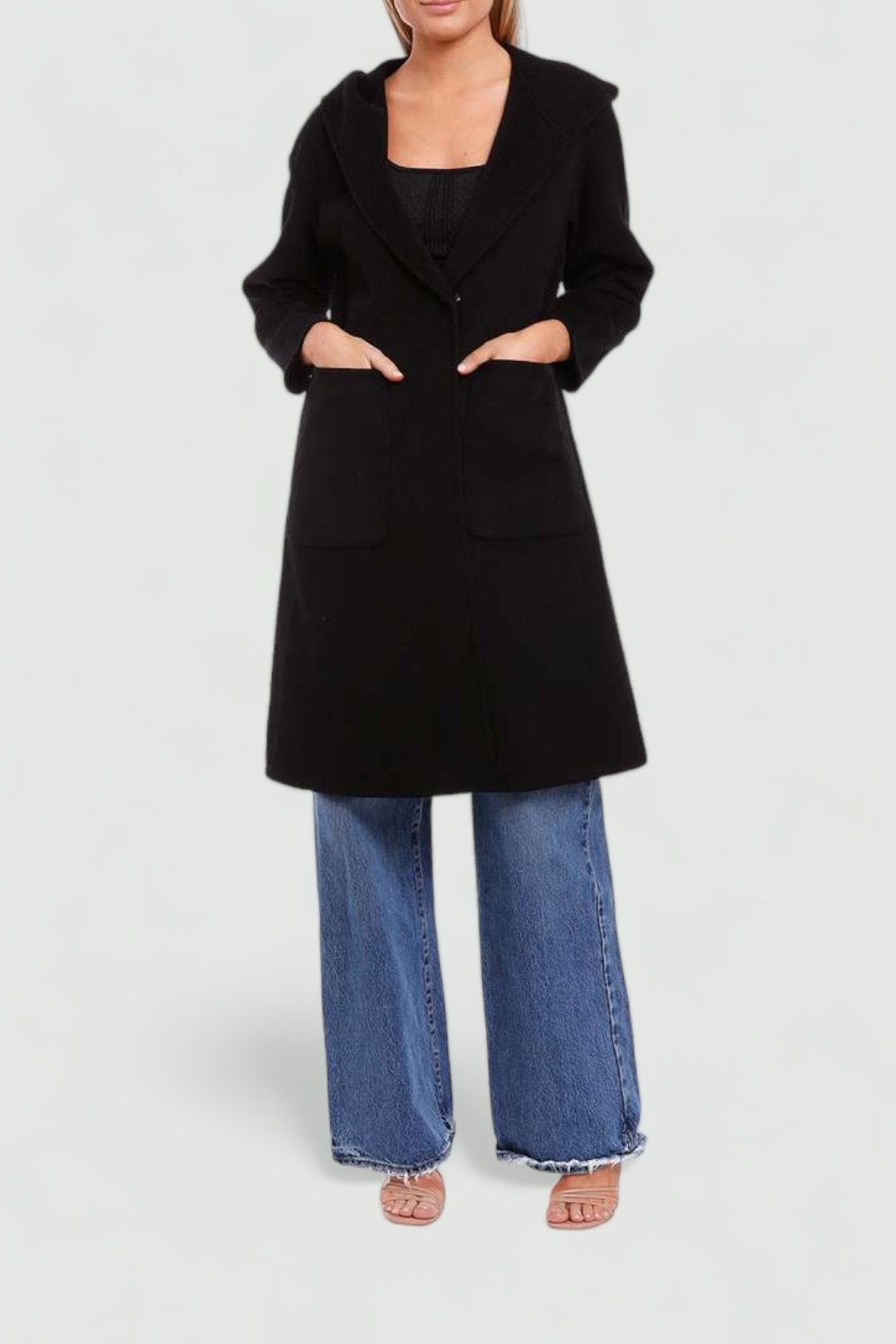 Belle and Bloom Walk This Way Coat Pure Black