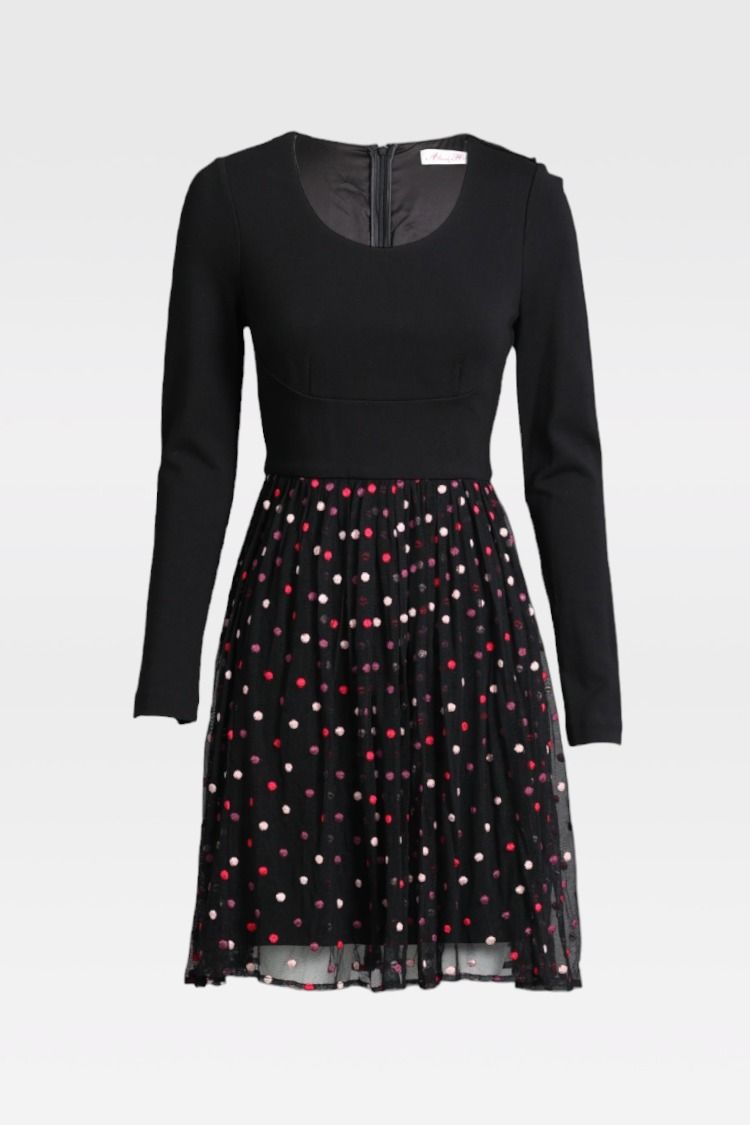 Alannah Hill - Black Dress with Polka Dot Tulle Skirt