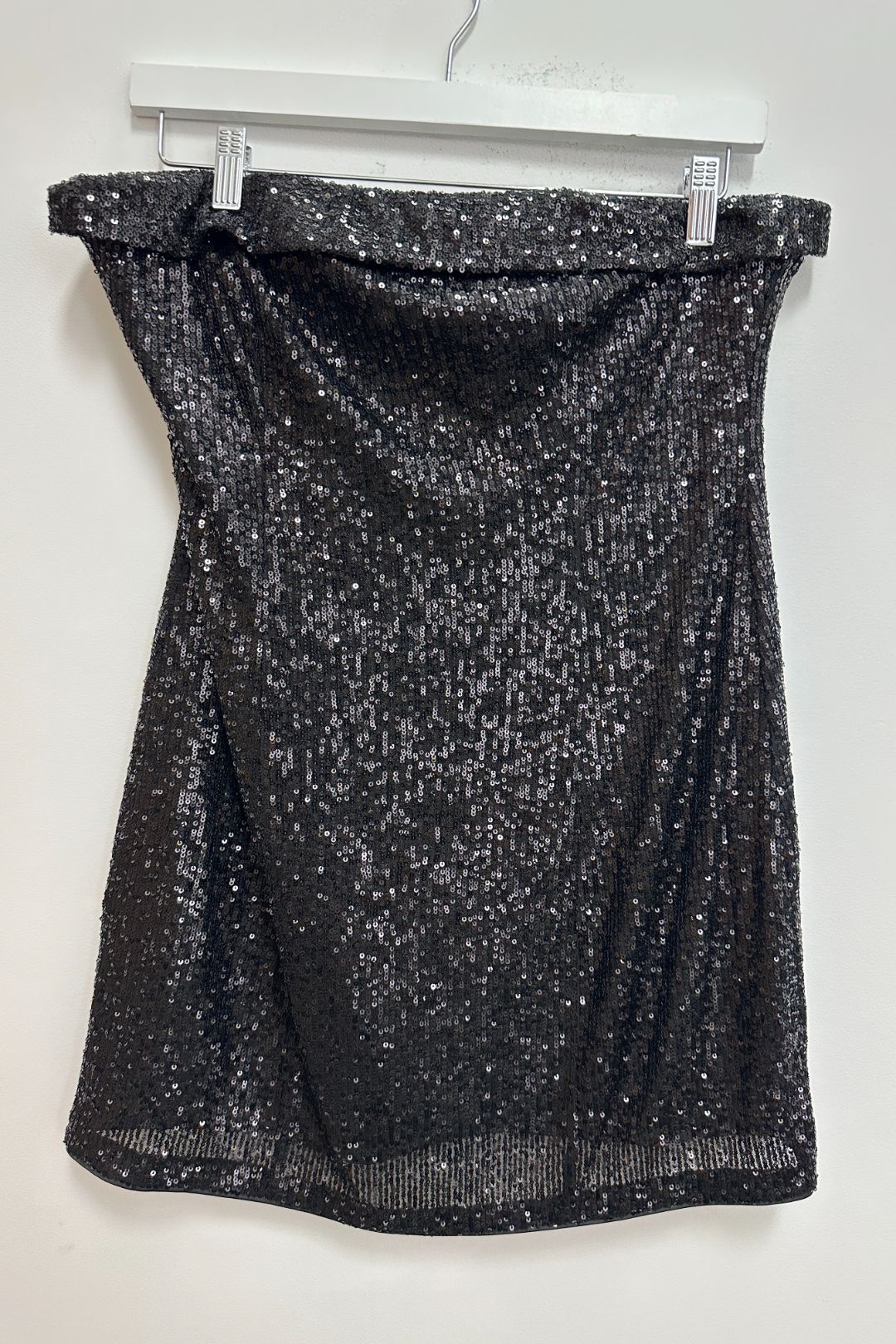 Black Kendall Petite Strapless Sequin Mini Dress
