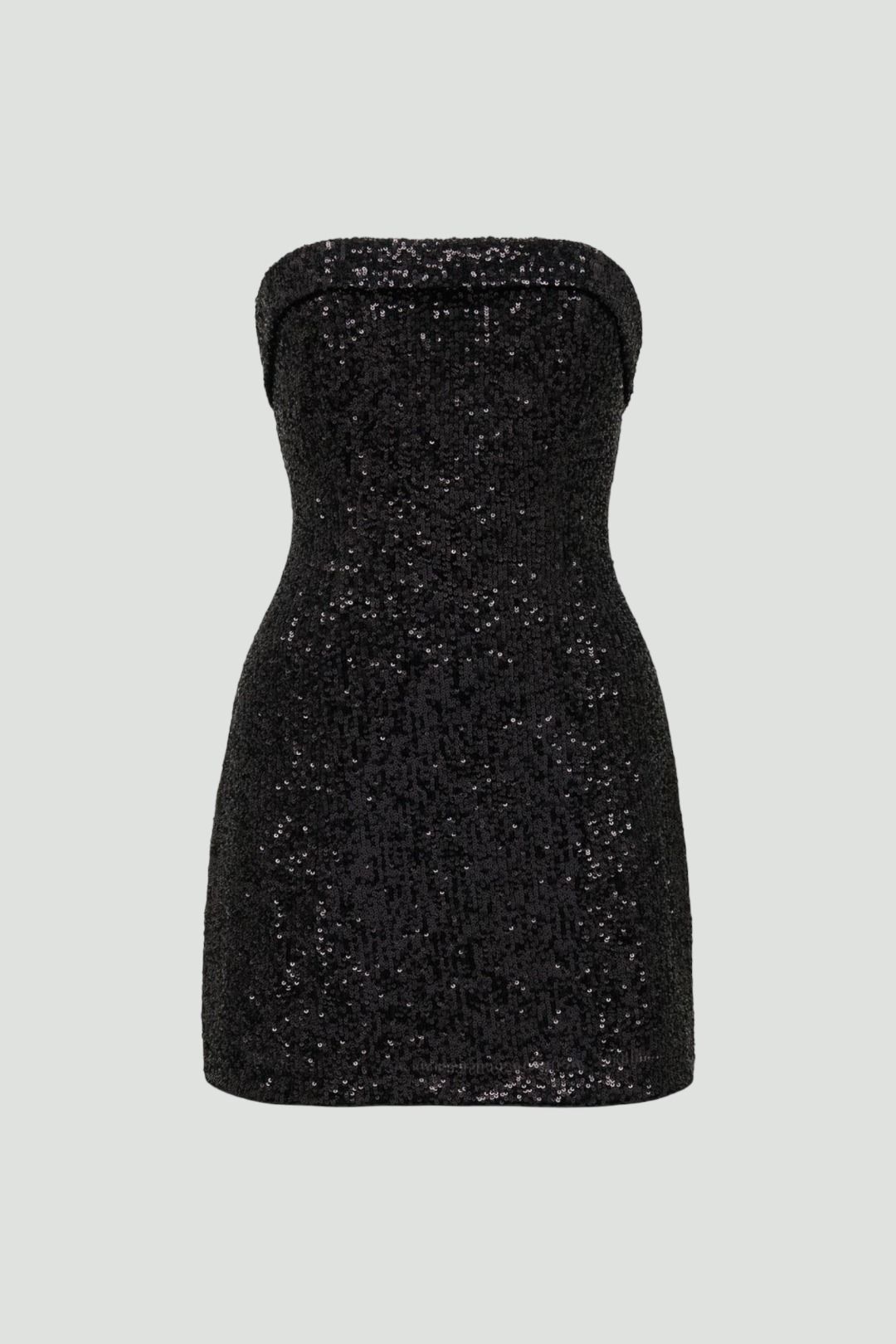 Black Kendall Petite Strapless Sequin Mini Dress