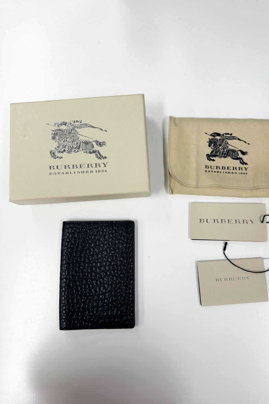 Burberry Black Leather Passport Cover