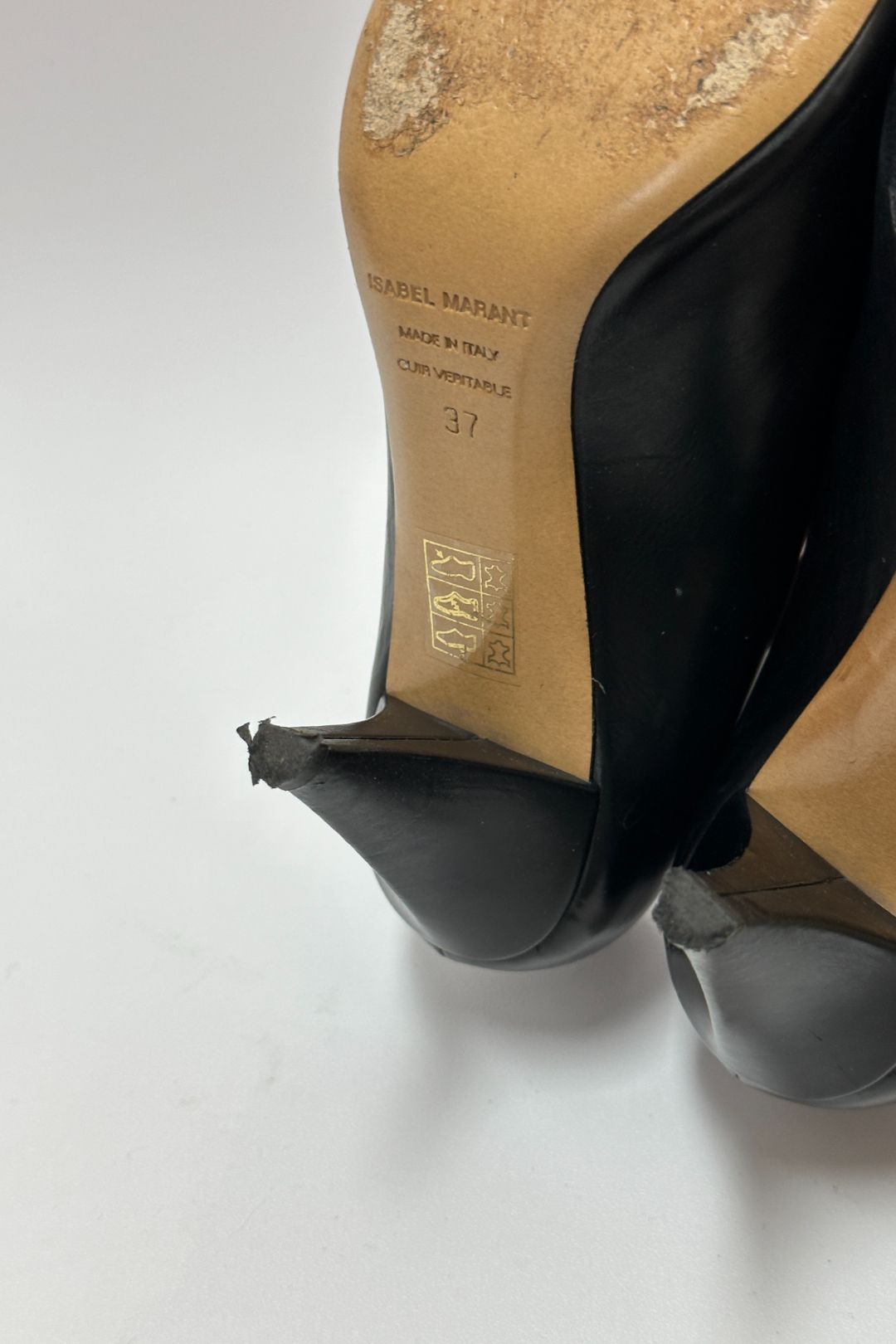 Isabel Marant Black Palda Leather Pumps with Metal Toecaps