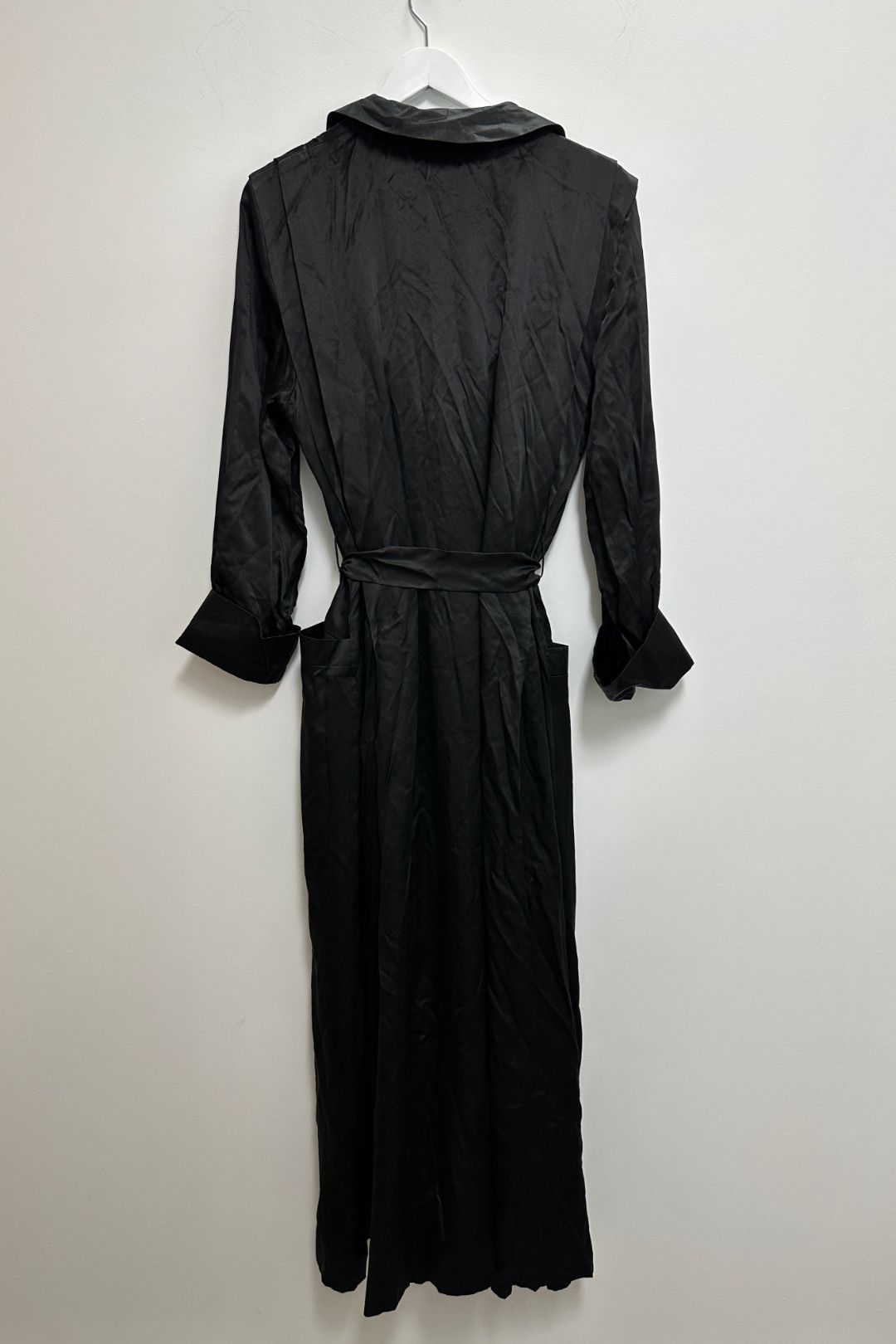 Anne Lewin Black Silk Negligee and Nightie Matching Set