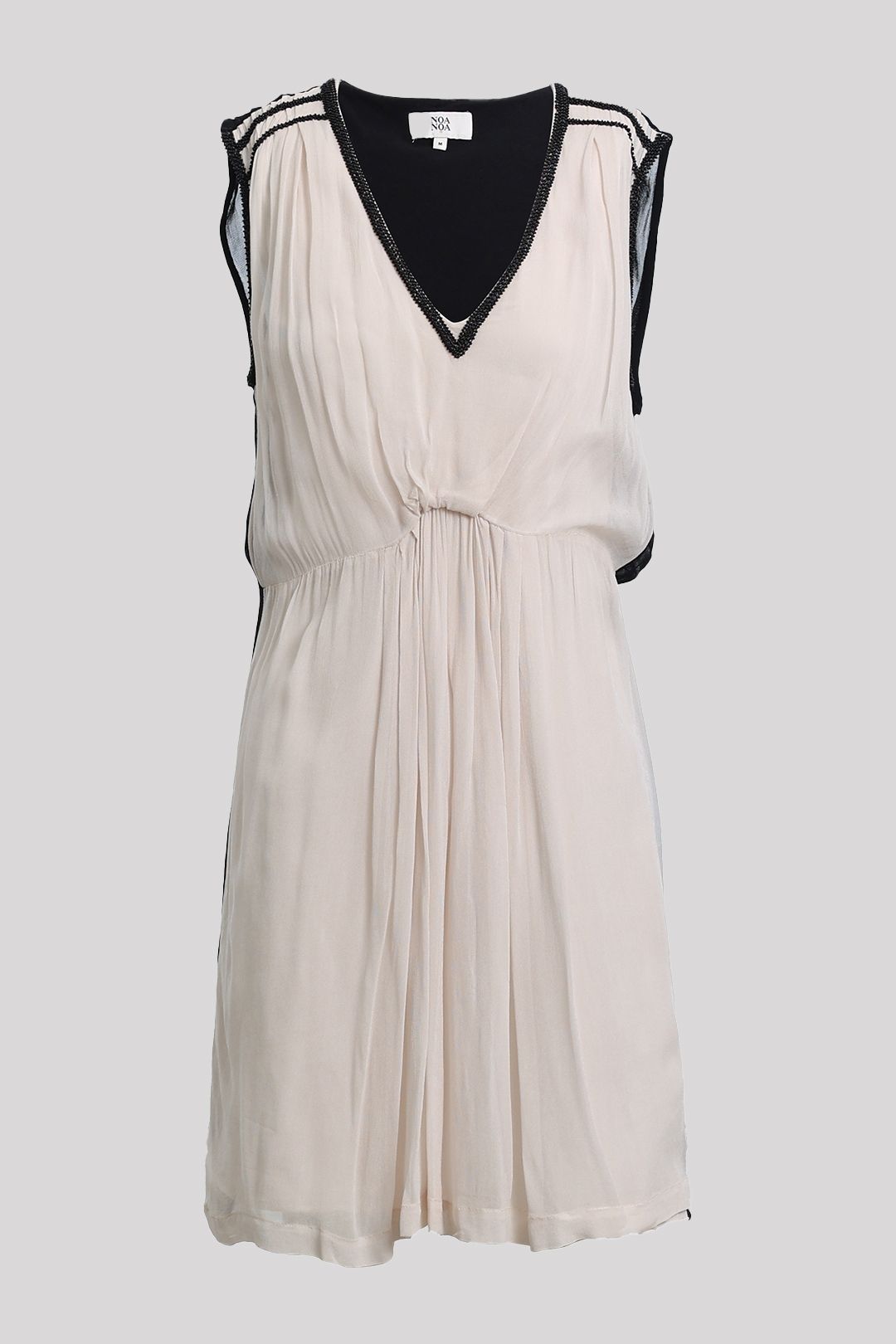 Noa Noa - Black and Cream Beaded Chiffon Dress