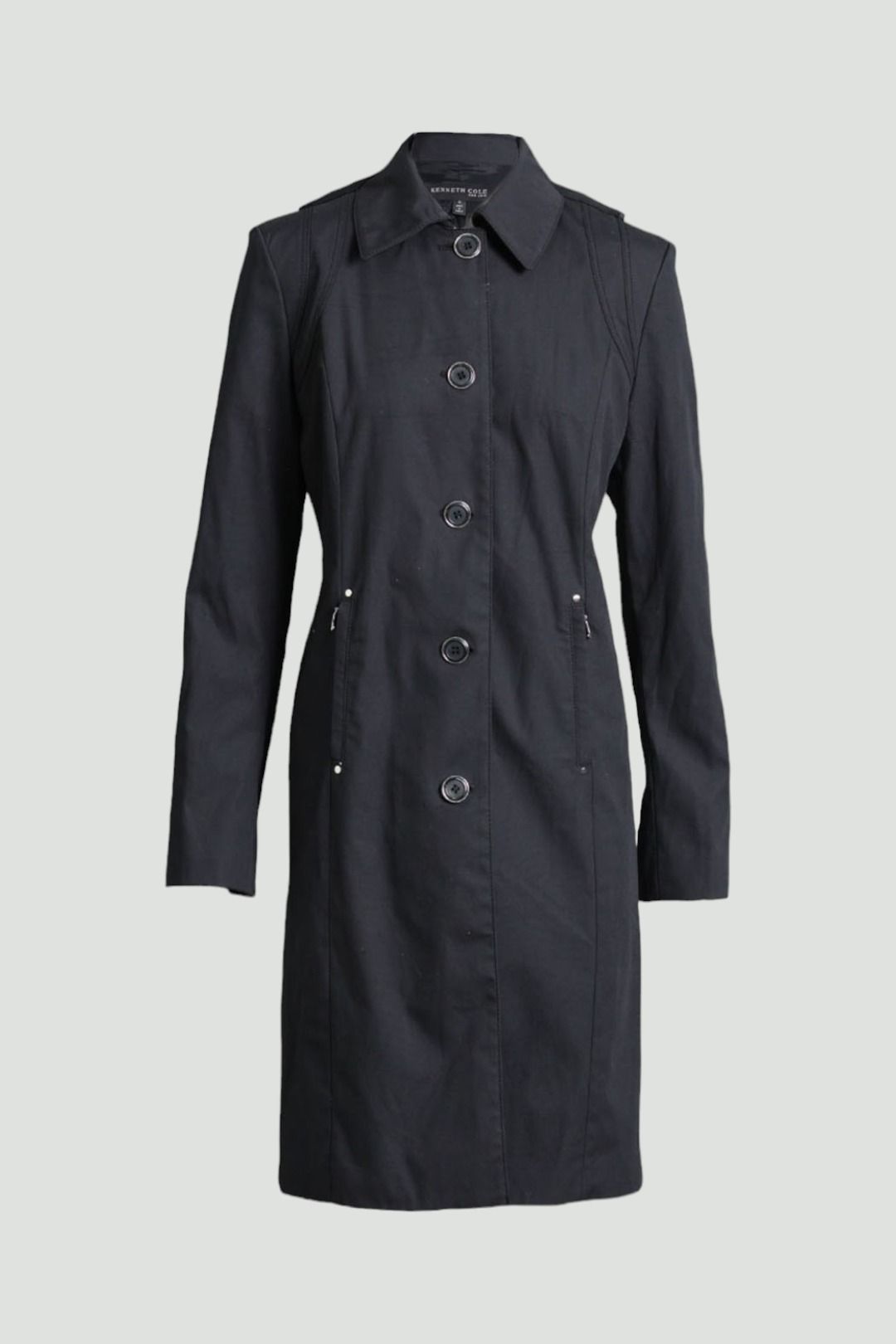 Kenneth Cole - Black Midi Coat Dress