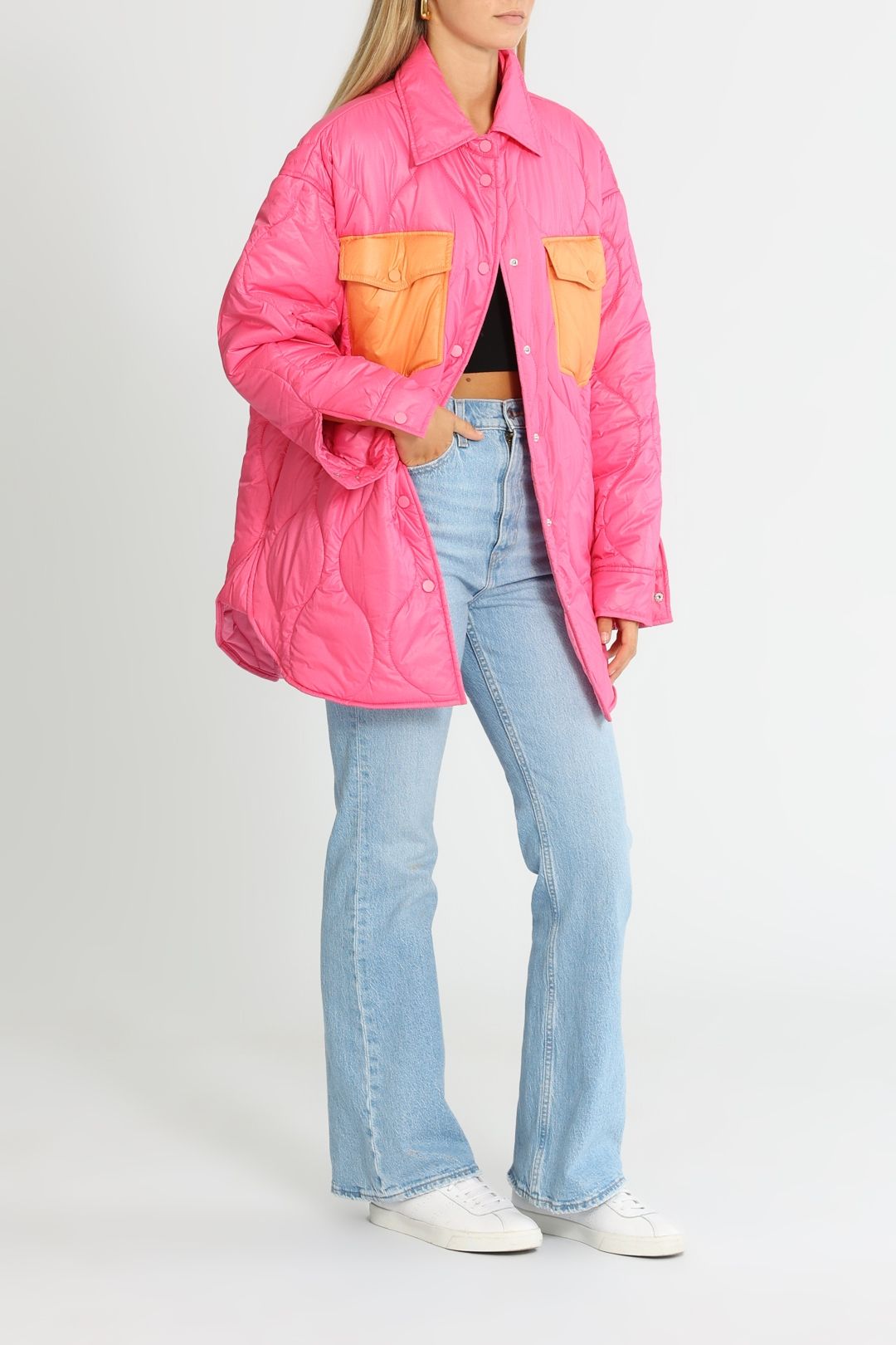 Blanca Buckley Jacket Orange Pink Pockets