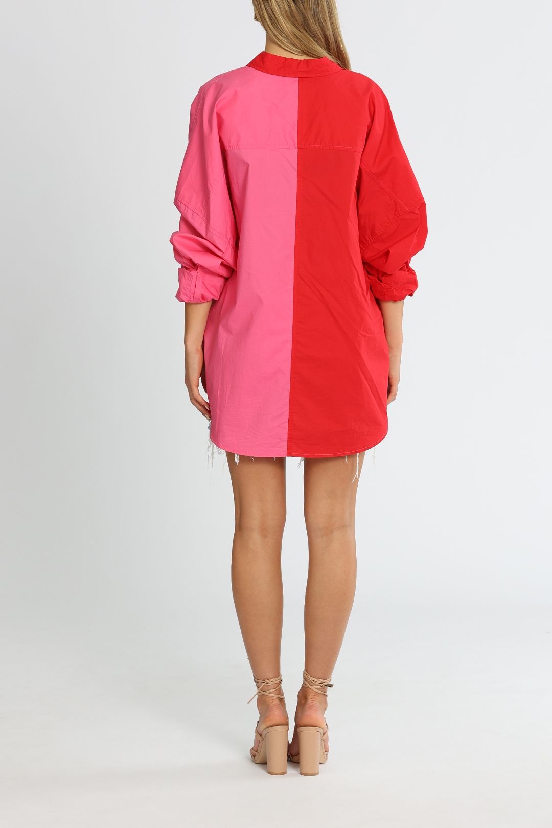 Blanca Henrietta Shirt Pink Red Long Sleeves
