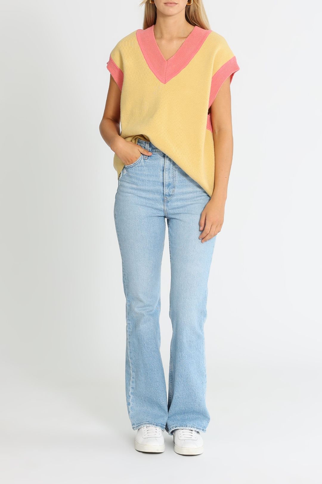 Blanca Lauren Vest in Yellow