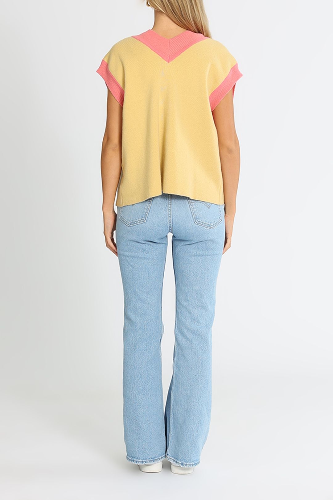 Blanca Lauren Vest in Yellow Colourblock