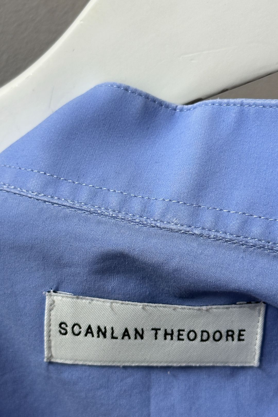 Scanlan Theodore Blue Cotton Shirt with Neck Tie