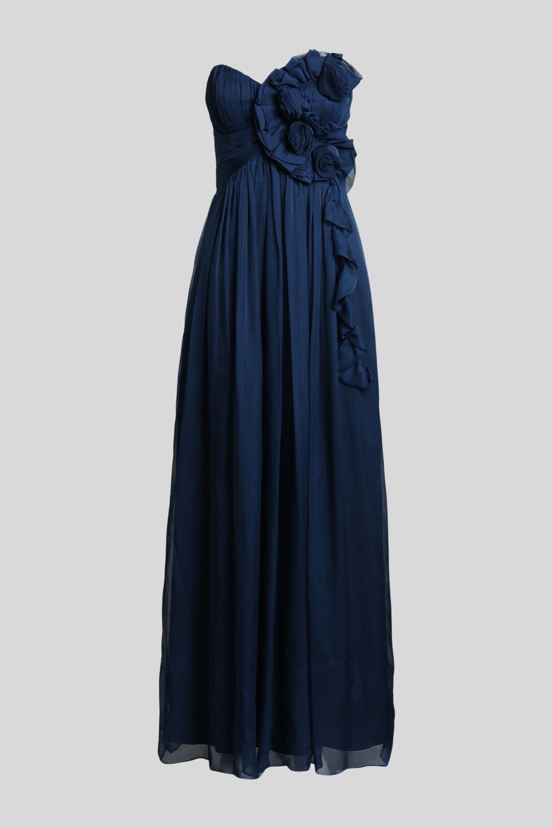 Bariano Blue Strapless Sweetheart Neckline Formal Dress
