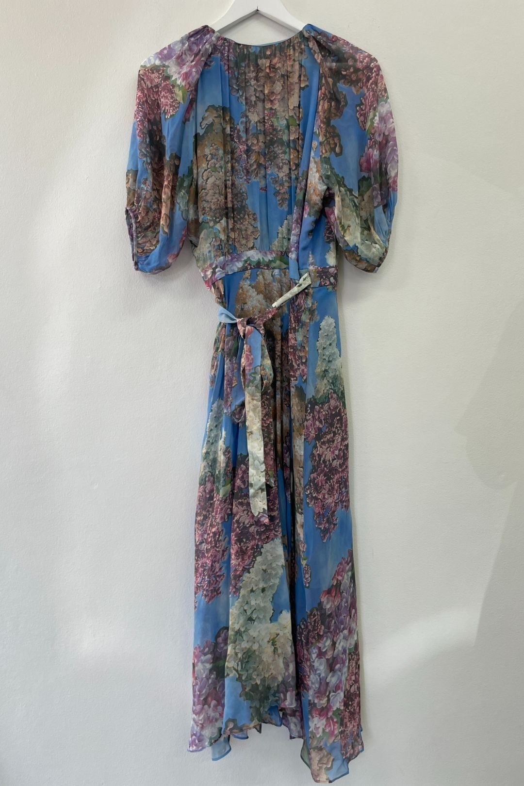 Buy Blue Floral Silk Wrap Dress | Ginger and Smart | GlamCorner