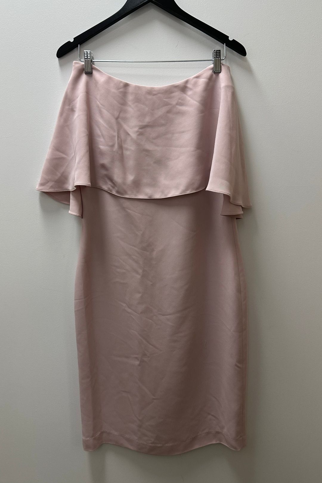Carla Zampatti  Blush Crepe Cape Knee Length Dress